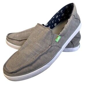 Sanuk Sideline Slip-On Loafers Men's Size 10 Gray Casual Shoes